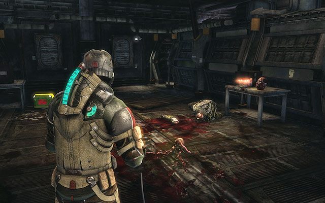 Na stoliku z głową, w przejściu między jednym tłokiem a drugim - Rozdział 14 (1) | Sekrety | Dead Space 3 - Dead Space 3 - poradnik do gry