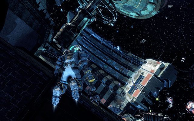 Po opuszczeniu statku i wyjściu w przestrzeń kosmiczną okrąż statek kierując się w lewo - Rozdział 4 (1) | Sekrety | Dead Space 3 - Dead Space 3 - poradnik do gry