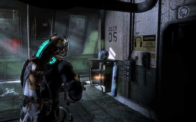 Po wejściu na statek i dotarciu do pomieszczenia z drabiną - Rozdział 4 (1) | Sekrety | Dead Space 3 - Dead Space 3 - poradnik do gry