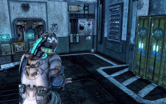 Z drugiej strony znajdziesz wejście do pomieszczenia, w narożniku którego znajduje się artefakt - Rozdział 4 (1) | Sekrety | Dead Space 3 - Dead Space 3 - poradnik do gry