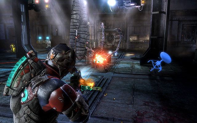 Znajdziecie się w pomieszczeniu z Markerem na środku, zaś w lewym narożniku znajduje się skrzynia z zaopatrzeniem - Find the source of the transmission | C.M.S. Brusilov - zadanie kooperacyjne - Dead Space 3 - poradnik do gry