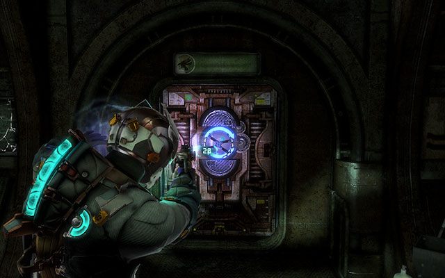 Odczekaj chwilę, aż wyrówna się poziom powietrza, po czym przejdź przez kolejne wrota - Open the cargo door for the crew module | 3 - The Lost Flotilla | Dead Space 3 - Dead Space 3 - poradnik do gry