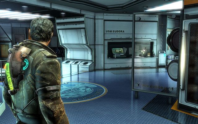 Niemalże na wprost pozycji, w której rozpoczynasz rozdział - zaraz obok łóżek znajdujących się po prawej stronie - Rozdział 2 | Sekrety | Dead Space 3 - Dead Space 3 - poradnik do gry