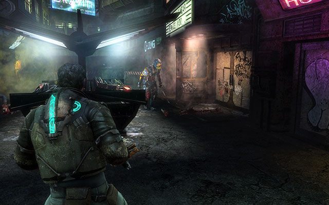 Po wyjściu z windy idź przed siebie - jedyną droga będą drzwi po prawej - Rendezvous with Norton | 1 - Prolog / Rude Awakening | Dead Space 3 - Dead Space 3 - poradnik do gry