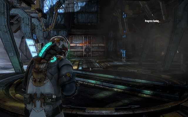 Nim udasz się dalej, warto wyjść po drabinie na kładkę - znajdziesz tam dwie skrzynie - Reach the command saucer | 3 - The Lost Flotilla | Dead Space 3 - Dead Space 3 - poradnik do gry