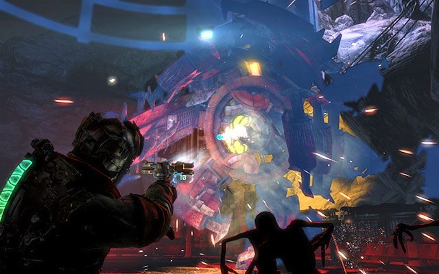 Po kilku udanych atakach wiertło zatrzyma się lecz tylko na chwilę - kiedy znowu zacznie atakować będzie bardziej nieobliczalne niż wcześniej - 10 - Now We Know - Locate the Experiment Facility | 10, 11 - Now We Know / Signal Hunting - Dead Space 3 - poradnik do gry