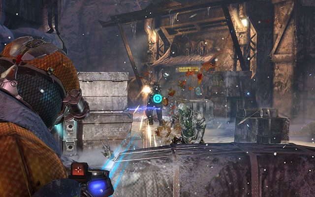 Po wyjechaniu windą towarowa na górę, również natkniesz się na kolejną falę Nekromorfów - Collect the Probe components | 10, 11 - Now We Know / Signal Hunting - Dead Space 3 - poradnik do gry