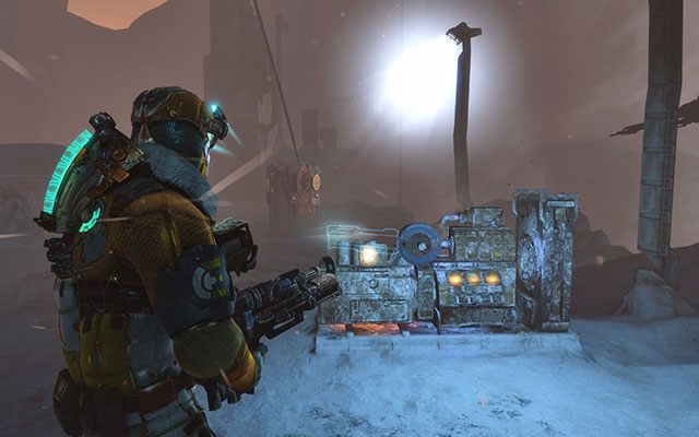 W końcu znajdziesz mechanizm kontrolujący dźwig - nie czekając na nic uruchom generator wykorzystując do tego kinezę - Locate the lift controls | 12, 13 - Autopsy / Reach for the Sky | Dead Space 3 - Dead Space 3 - poradnik do gry