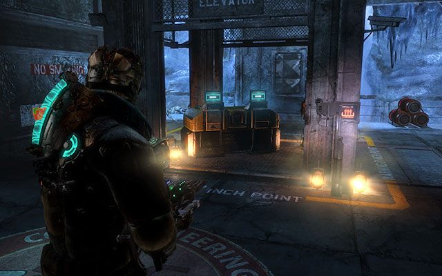 Kiedy pozbędziesz się wszelkiego zagrożenia, winda towarowa zjedzie na dół, dzięki czemu będziesz mógł dobrać się do zaopatrzenia - Supply Depot - Find the stashed supplies | Zadania poboczne - inne - Dead Space 3 - poradnik do gry