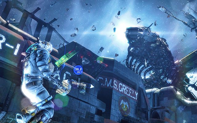 Aby rozpocząć zadanie udaj się przy pomocy statku transportowego w okolice C - Explore the Greely | C.M.S. Greely - zadanie poboczne | Dead Space 3 - Dead Space 3 - poradnik do gry