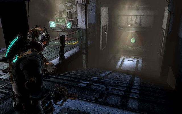 Zejdź po schodkach na dół i udaj się w stronę odblokowanych wrót - Restore power and override the lock-down | C.M.S. Greely - zadanie poboczne - Dead Space 3 - poradnik do gry