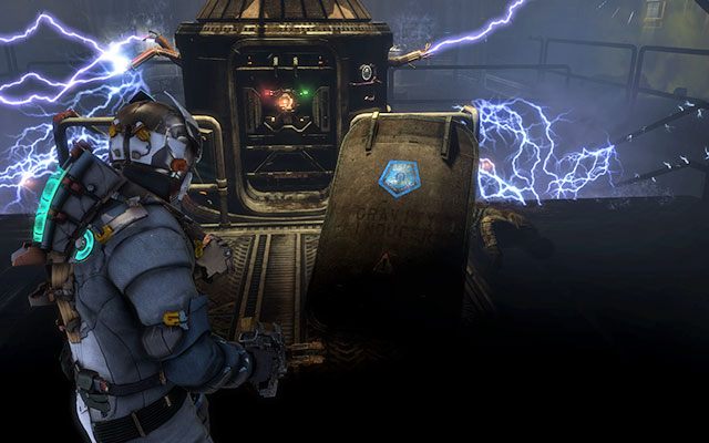 Przy pomocy kinezy przekręć zawór otwierając kolejne wrota - Restore power and override the lock-down | C.M.S. Greely - zadanie poboczne - Dead Space 3 - poradnik do gry