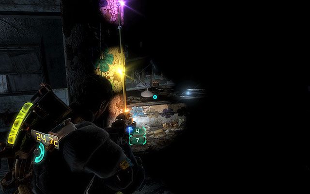 W pomieszczeniu z kolorwymi lampkami na ścianie, w ciemnej części - zaraz po przejściu obok wspomnianych lampek, na stoliku - Rozdział 8 | Sekrety | Dead Space 3 - Dead Space 3 - poradnik do gry