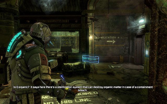 Oczyść sobie drogę i skieruj na koniec korytarza - Collect the Rosetta samples - Biology sector | 14 - Everything Has Its Place - Dead Space 3 - poradnik do gry