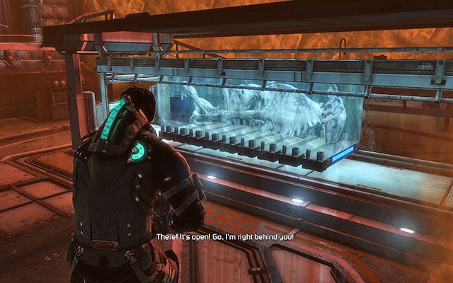 Po zakończeniu obrazowania oraz krótkim przerywniku filmowym nie czekając na nic czym prędzej rozpocznij bieg w stronę wyjścia - Arrange Rosetta at the sample array | 15 - A Change of Fortitude | Dead Space 3 - Dead Space 3 - poradnik do gry