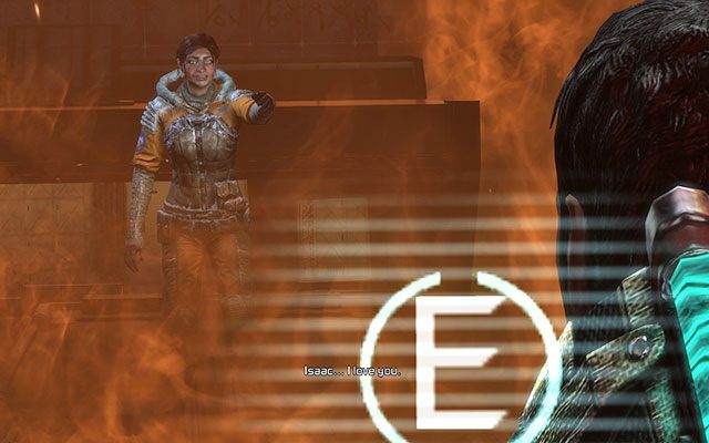 Po dotarciu do przejścia drzwi ulegną awarii - wspomóż swojemu kompanowi zamknąć drzwi wciskając odpowiedni klawisz, tym samym pozostawiając Ellie na pewną śmierć - Arrange Rosetta at the sample array | 15 - A Change of Fortitude | Dead Space 3 - Dead Space 3 - poradnik do gry