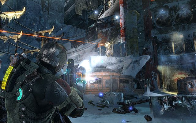 Opuść pomieszczenie wychodząc na podwórko - Retrieve the Codex from Danik | 15 - A Change of Fortitude | Dead Space 3 - Dead Space 3 - poradnik do gry