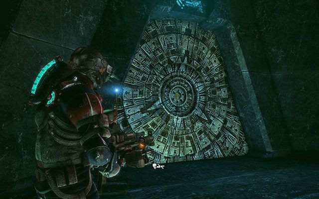 Po obejściu posągu dookoła natkniesz się na kolejną platformę oraz na następną falę Nekromorfów - Bring the Codex to the Machine #2 | 16, 17 - What Lies Below / A Strange City - Dead Space 3 - poradnik do gry