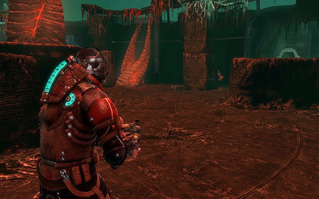 W następnej Sali z Markerem na środku, natkniesz się na kilka Nekromorfów - ten typ niezbyt lubi walkę na otwartej przestrzeni, przeważnie atakuje z zaskoczenia - Align the Power Array | 18, 19 - Kill or Be Killed / Endings | Dead Space 3 - Dead Space 3 - poradnik do gry