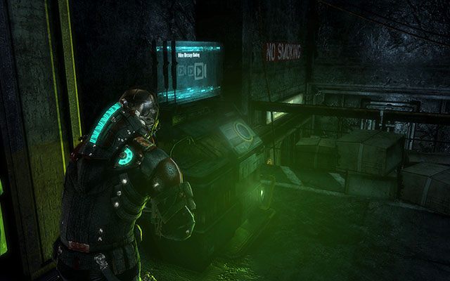 Na samej górze skorzystaj z interfejsu, aby odblokować sobie kolejne wrota - Artifact Storage - Investigate Artifact Storage | Zadania poboczne - inne - Dead Space 3 - poradnik do gry