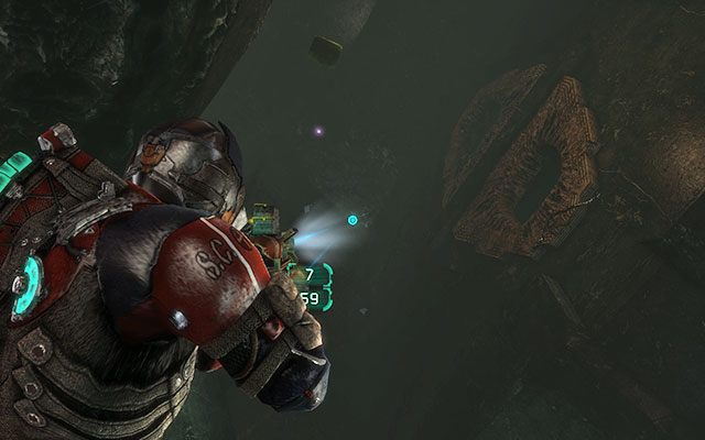 Ulepszenie dryfuje w pomieszczeniu, wewnątrz którego po uruchomieniu generator aktywuje się tryb nieważkości - Rozdział 17 | Sekrety | Dead Space 3 - Dead Space 3 - poradnik do gry