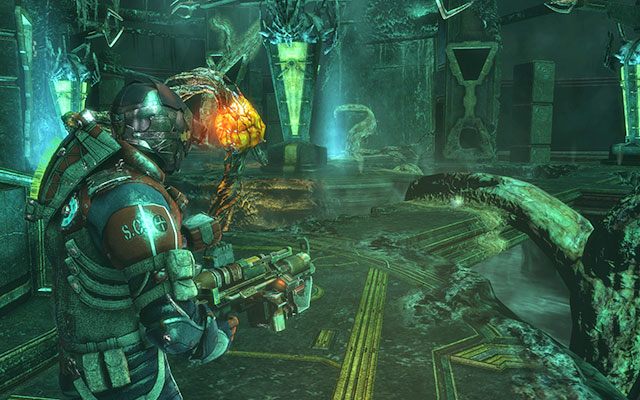 Na zablokowanym przez narośl przejściu po lewej stronie od windy - Rozdział 18 | Sekrety | Dead Space 3 - Dead Space 3 - poradnik do gry