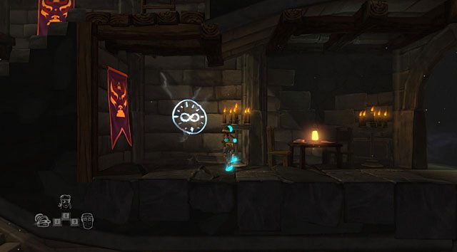 Znak znajduje się w jednej z zamkowych komnat, do których dostaniesz się za pomocą windy opuszczanej przez drugą postać - Trudniej dostępne symbole | Podstawy The Cave - The Cave - poradnik do gry