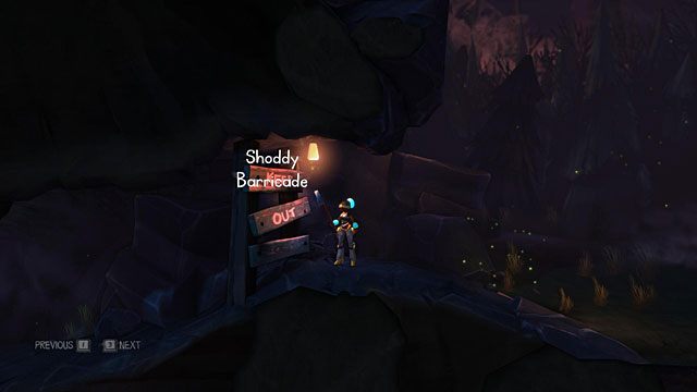 Wyposażony w łom przejdź teraz na prawą stronę i użyj łomu trzy razy na zagradzających drogę do jaskini deskach (Shoddy Barricade) - Zaplecze | Jaskinia (sekcje ogólnodostępne) The Cave - The Cave - poradnik do gry