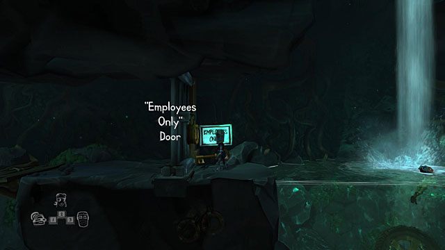 Weź klucz i przejdź w lewo, do zamkniętych drzwi na zaplecze (Employees Only Door) - Zaplecze | Jaskinia (sekcje ogólnodostępne) The Cave - The Cave - poradnik do gry