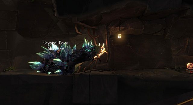 Zejdź niżej i pozwól, żeby potwór (Crystal Cave Monster) przerzucił sterowane postacie na drugą stronę, gdzie już znajduje się ta wcześniej porwana - ZOO | Jaskinia (sekcje ogólnodostępne) w The Cave - The Cave - poradnik do gry