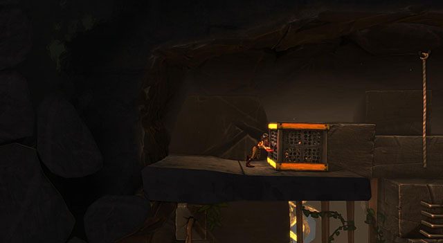 Wespnij się wyżej i zrzuć na sam dół znajdującą się tam klatkę - ZOO | Jaskinia (sekcje ogólnodostępne) w The Cave - The Cave - poradnik do gry