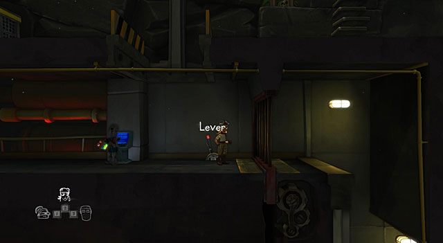 Pociągnij znajdującą się tam wajchę (Lever) drugą postacią, a trzecią, tą trzymającą zużytą baterię przejdź przez otwartą kratę i udaj się w kierunku bramy ZOO - ZOO | Jaskinia (sekcje ogólnodostępne) w The Cave - The Cave - poradnik do gry