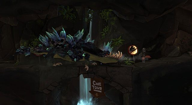 Ustaw go w pobliżu automatu z hot-dogami (Hot Dog Machine), poczekaj aż łowczyni sobie pójdzie i zabierz z automatu jednego hot-doga - ZOO | Jaskinia (sekcje ogólnodostępne) w The Cave - The Cave - poradnik do gry