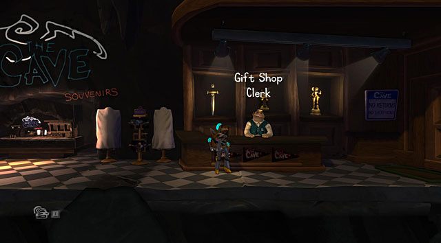 Wróć do portiera i oddaj mu artefakty, po czym przejdź przez drzwi po prawej stronie i wyjdź na powierzchnię po drabinie - Zaplecze | Jaskinia (sekcje ogólnodostępne) w The Cave - The Cave - poradnik do gry