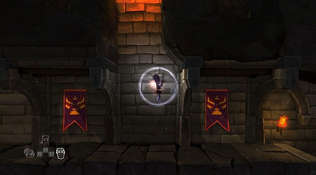 Skorzystaj z umiejętności specjalnej rycerza i skocz w przepaść wypełnioną płomieniami - The Knight | Obszary dla określonych bohaterów w The Cave - The Cave - poradnik do gry