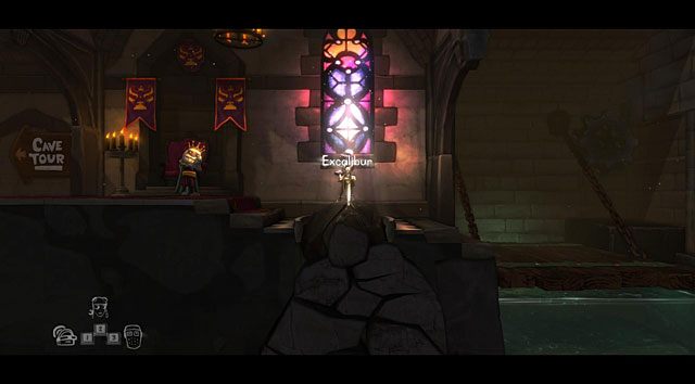 Dzięki amuletowi opadnie most zwodzony i rycerz będzie mógł dostać się do miecza w kamieniu - The Knight | Obszary dla określonych bohaterów w The Cave - The Cave - poradnik do gry