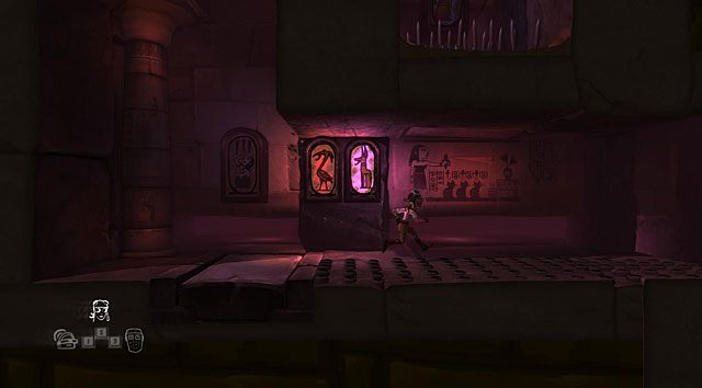 Uwięzionymi postaciami stań na zapadniach z obrazkami ptaka i szakala, a podróżniczka będzie mogła przebiec w prawo i przy samym końcu pułapki użyć umiejętności specjalnej unikając w ten sposób kolców drugiej pułapki - The Adventurer | Obszary dla określonych bohaterów w The Cave - The Cave - poradnik do gry