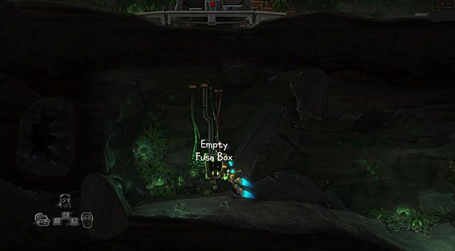 Zabierz bezpiecznik i przemieść się na poziom poniżej wehikułu czasu i wstaw bezpiecznik do skrzynki (Empty Fuse Box) - The Time Traveller | Obszary dla określonych bohaterów w The Cave - The Cave - poradnik do gry