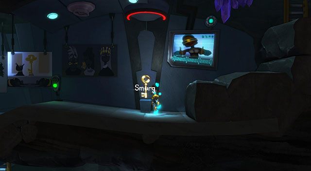 Przełącz się teraz na postać znajdującą się przyszłości i zabierz wielki klucz (Smurg), który wcześniej mijałeś w drodze do makiety dinozaura - The Time Traveller | Obszary dla określonych bohaterów w The Cave - The Cave - poradnik do gry