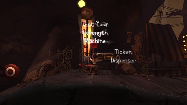 Zbiegnij z młotem na dół i uderz nim w maszynę do testowania siły (Test Your Strenght Machine) - The Hillbilly | Obszary dla określonych bohaterów w The Cave - The Cave - poradnik do gry