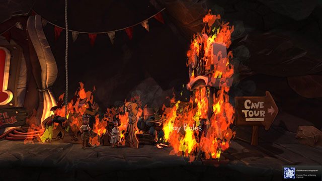 Wróć na górę, weź zapalniczkę i ponownie podpal słomę (Hay Bales) - The Hillbilly | Obszary dla określonych bohaterów w The Cave - The Cave - poradnik do gry