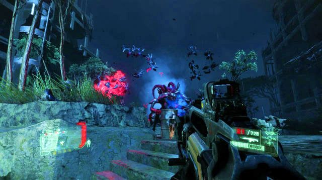 Kiedy będziesz zmuszony wylądować awaryjnie, korzystając z bocznego działka odpieraj kolejne ataki Cephów - Zabij Ceph Mastermind | Only Human | Crysis 3 - Crysis 3 - poradnik do gry