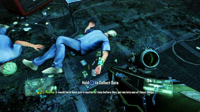 Po zjechaniu windą do środka ośrodka badawczego, podążaj za Psycho - Safeties Off | Dane wywiadowcze CELL oraz plakaty | Crysis 3 - Crysis 3 - poradnik do gry