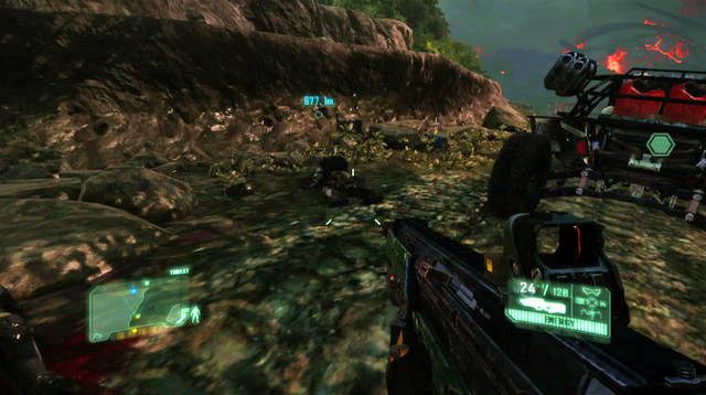 Kiedy po raz pierwszy w tej misji, przez radio odezwie się Psycho, zacznij schodzić w dół urwiska - Red Star Rising | Dane wywiadowcze CELL oraz plakaty | Crysis 3 - Crysis 3 - poradnik do gry