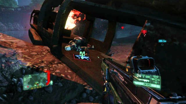 Dostań się do miejsca oznaczonego żółtym trójkątem, pokazanego na pierwszym obrazku - Only Human | Dane wywiadowcze CELL oraz plakaty | Crysis 3 - Crysis 3 - poradnik do gry