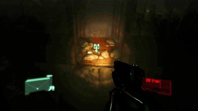 Kiedy dojdziesz do płonącego wraku samochodu po lewej stronie, ponownie włącz wizjer - Gods and Monsters | Dane wywiadowcze CELL oraz plakaty | Crysis 3 - Crysis 3 - poradnik do gry