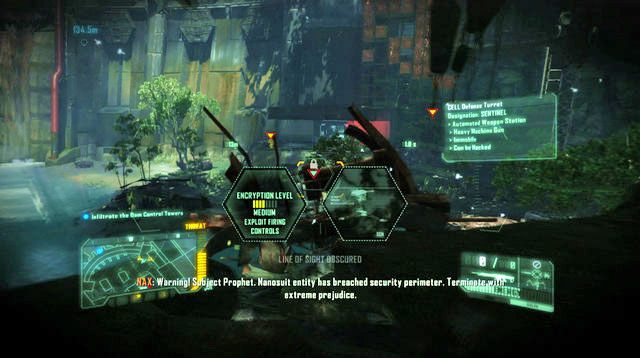 Możesz również postarać się wyminąć wszystkich korzystając z pozostałości korytarzy budynków po prawej oraz lewej stronie - Zniszcz tamę | The Root of All Evil | Crysis 3 - Crysis 3 - poradnik do gry