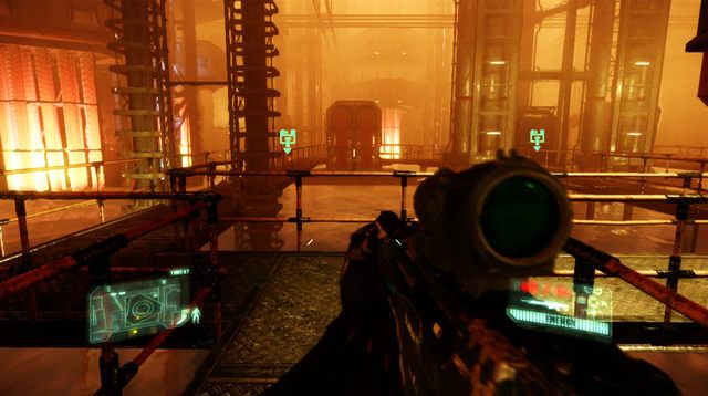 Po zjechaniu windą niżej, po lewej oraz prawej stronie, na panelach komputerów odnajdziesz dwa Datapady 2/4 oraz Datapad 3/4 - Wyłącz system Nexus | The Root of All Evil | Crysis 3 - Crysis 3 - poradnik do gry