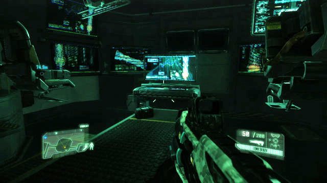 Również w pomieszczeniu z dwoma rdzeniami przejdź na jego lewy kraniec - Post Human | Dane wywiadowcze CELL oraz plakaty | Crysis 3 - Crysis 3 - poradnik do gry