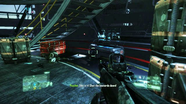Po przywróceniu ciśnienia oraz wyłączeniu działka, wjedziesz windą do pomieszczenia kontrolnego - The Root of All Evill | Dane wywiadowcze CELL oraz plakaty | Crysis 3 - Crysis 3 - poradnik do gry